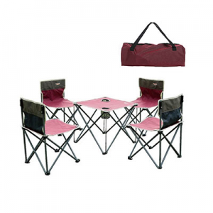 Oxford Cloth Steel Camping Folding Table and Chair Set