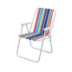 Folding beach chair with cooling bag 3 positions classic reclining beach chair
